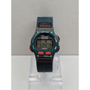 Timex Ironman Triathlon 8 Lap Indiglo 100M Digital Watch New Battery Nylon Strap